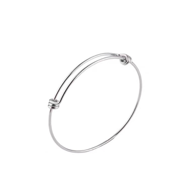 Minimalist 18K Gold Plated Stainless Steel Adjustable Bangle Bracelet