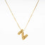 Elegant Gold Plated Zircon Letter Pendant Necklace - Minimalist Design