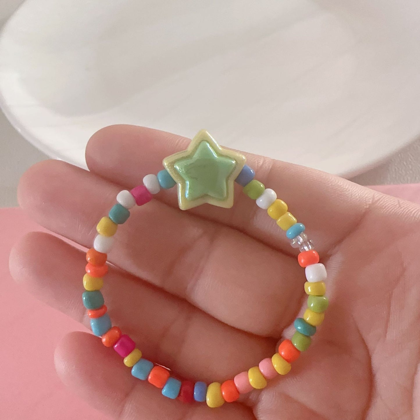 Cartoon Star Flower Butterfly Beaded Bracelet for Kids and Women