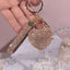 Luxurious Heart Shape Alloy Women's Bag Pendant Keychain with Rhinestone Charm