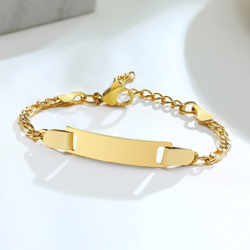 Simple Geometric 18K Gold Plated Stainless Steel Adjustable Kid's Bracelet