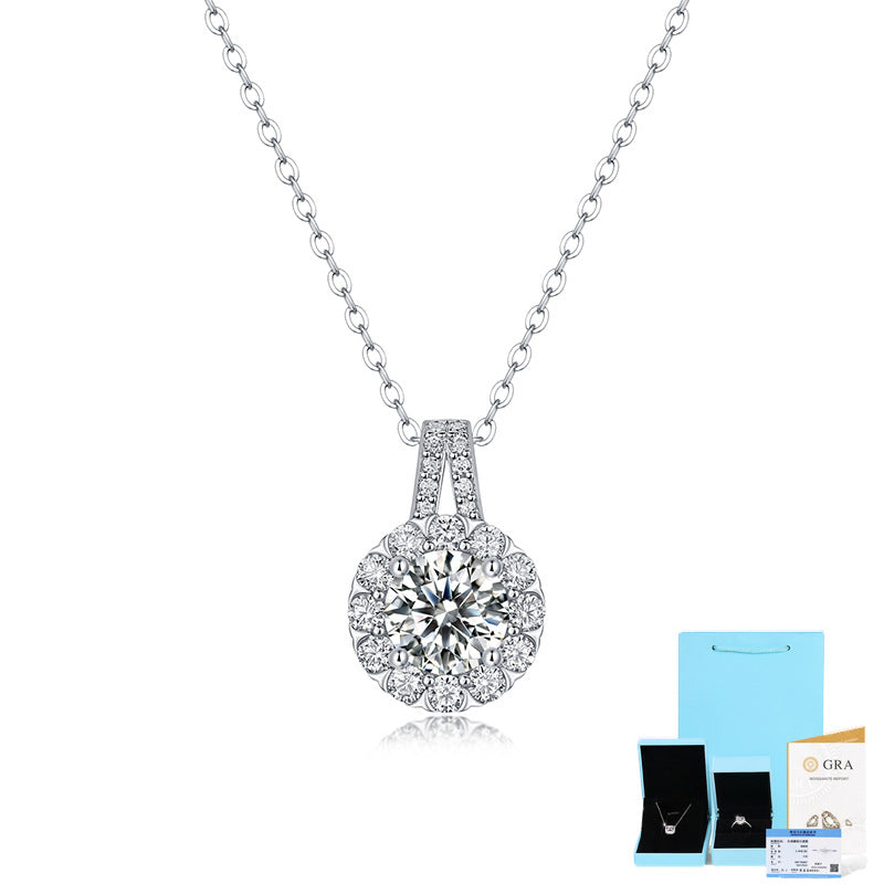 Simple Sterling Silver Moissanite Pendant Necklace