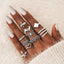 New Fashion Star Five-pointed Star Carved 9-piece Ring