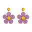 1 Pair Bohemian Flower Raffia Braid Drop Earrings