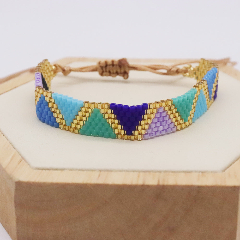 Bohemian Geometric Glass Beaded Unisex Bracelet