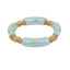 Geometric Metal Bangle with Colorful Beads Bracelet