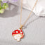 Cute Cartoon Mushroom Enamel Pendant Necklace