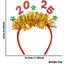 Modern PET Plastic Christmas Party Headband with Colorful Stripes for New Year Celebration