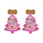 Simple Style Christmas Tree Rhinestone Silver Plated Drop Earrings