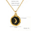 18K Gold Plated Stainless Steel Moon Pendant Necklace - Trendy Minimalist Design