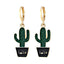 Geometric Hollow Plant Cactus Earrings