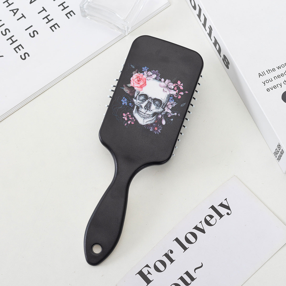 Simple Classic Skull Style Plastic Hair Comb with Air Cushion Massage