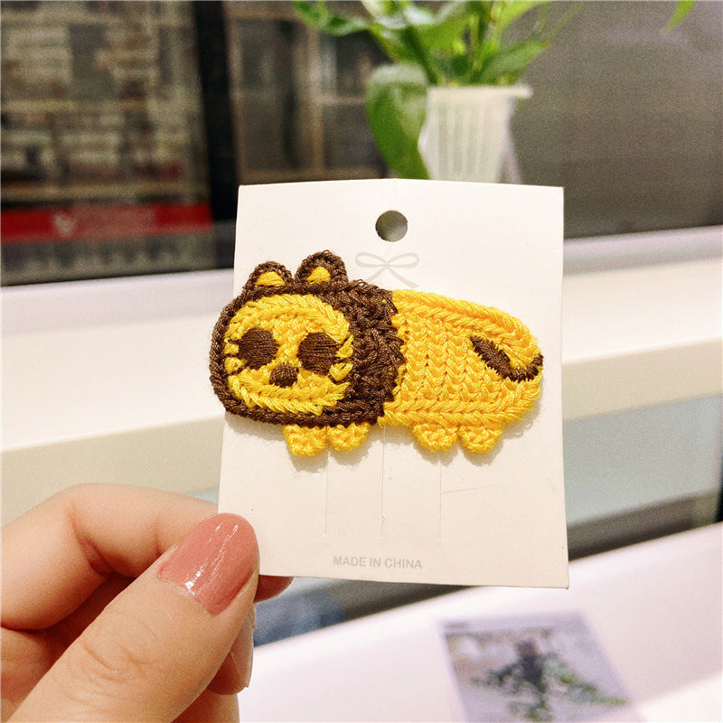 Children's Cartoon Animal Knit Hair Clips - Cute Woolen BB Hairpins