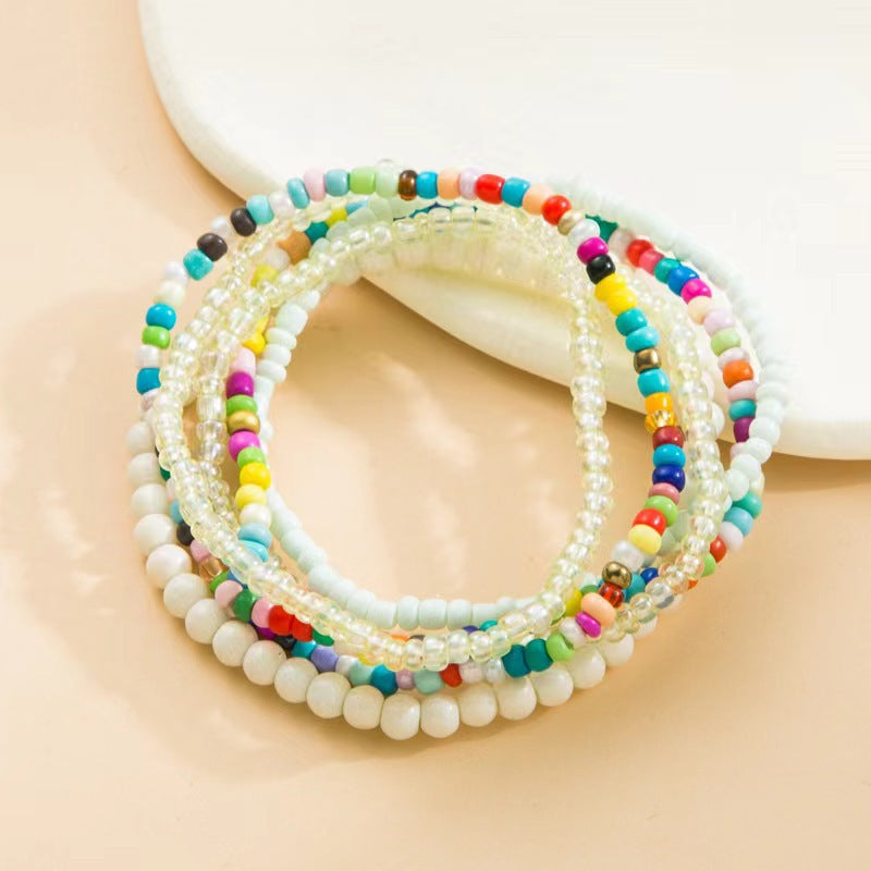 Bohemian Multi-layer Crystal Glass Beaded Bracelet for Women