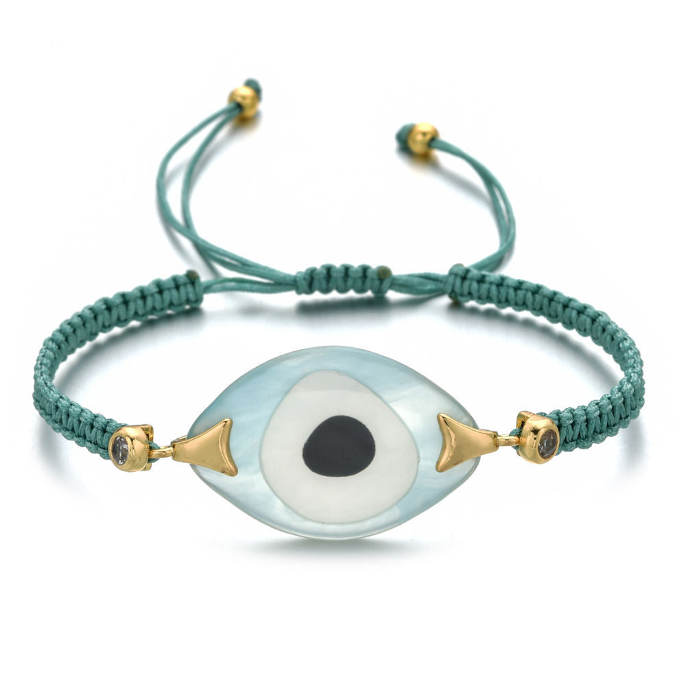 Bohemian Hand-woven Acrylic Resin Evil Eye Bracelet