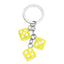 Dice Shaped Resin Keychain Accessory