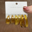 European American Retro C Letter Acetate Earrings Set - 3 Pairs