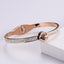 18K Gold Plated Stainless Steel Roman Numeral Bangle with Rhinestones