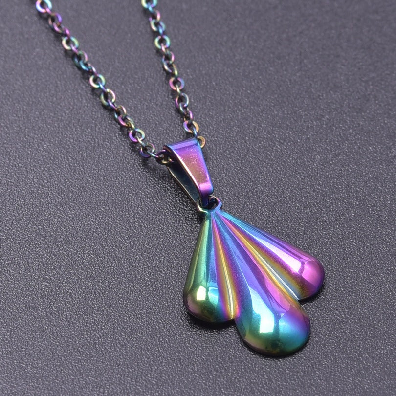 Simple Classic 304 Stainless Steel Leaf Pendant Necklace for Women