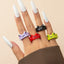 Sweet Solid Color Resin Candy Rings for Women