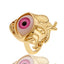 Fashion Copper Plated Real Gold Evil Eye Women's Simple Tail Ring