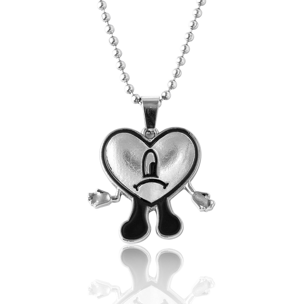 Fashion Heart Shape Alloy Chain Unisex Pendant Necklace 1 Piece