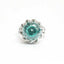 Paraiba Blue-Green Diamond Lotus Copper Adjustable Ring