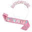 Birthday Princess Costume Set with Glitter Sash and Tiara Headband