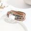 Bohemian Geometric PU Leather Alloy Rhinestone Women's Bracelet with Magnetic Buckle