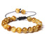 Ethnic Geometric Natural Stone Tiger Eye Beaded Adjustable Bracelet