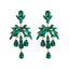 Classic Geometric Flower Rhinestone Drop Earrings for Women