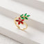 Elegant 14k Gold Plated Zircon Inlay Ring for Women