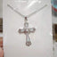 Retro Opal Inlay Cross Pendant Necklace for Women