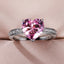 AAA Heart-Shaped Pink Zircon Copper Engagement Ring