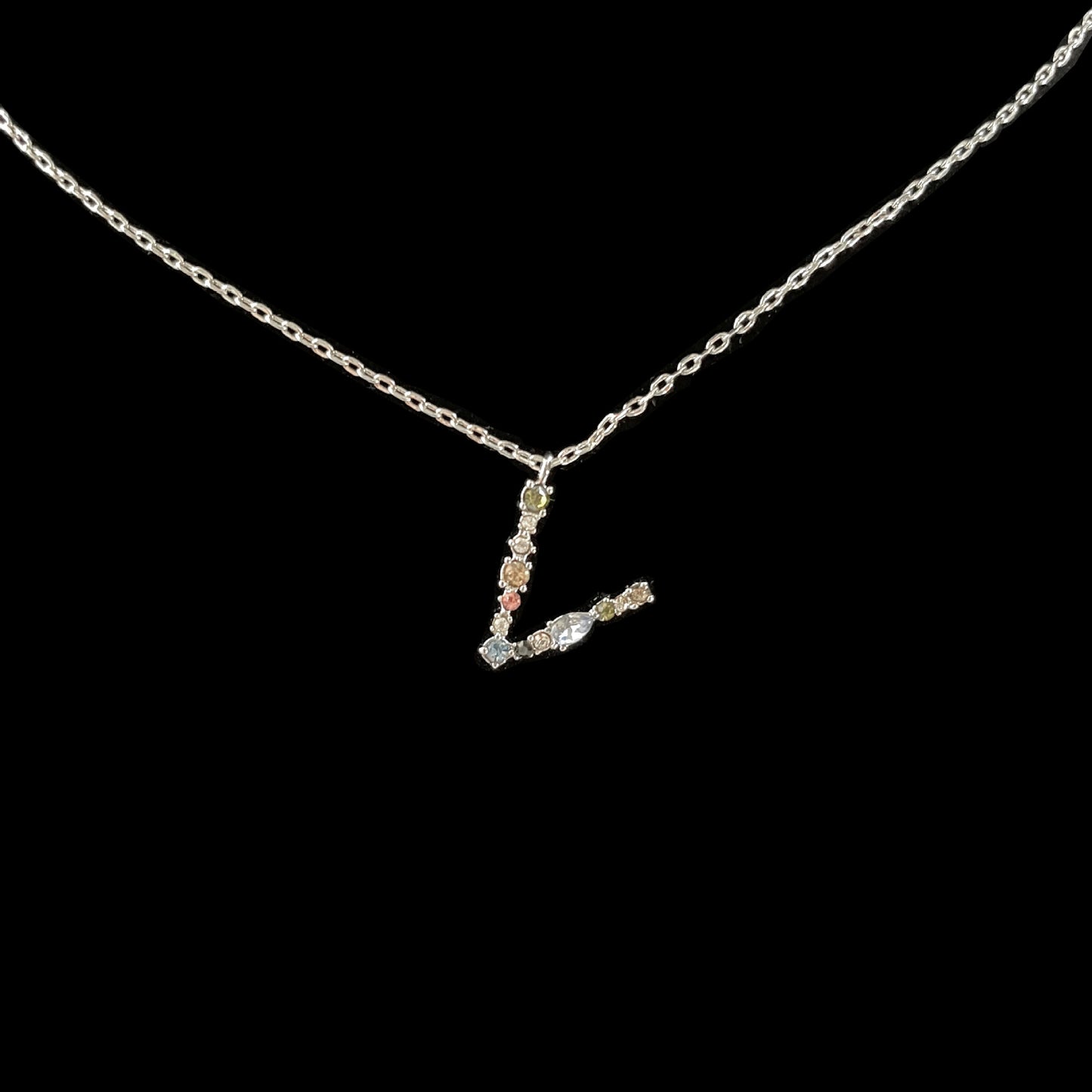 Simple Style 18k Gold Zircon Letter Pendant Necklace