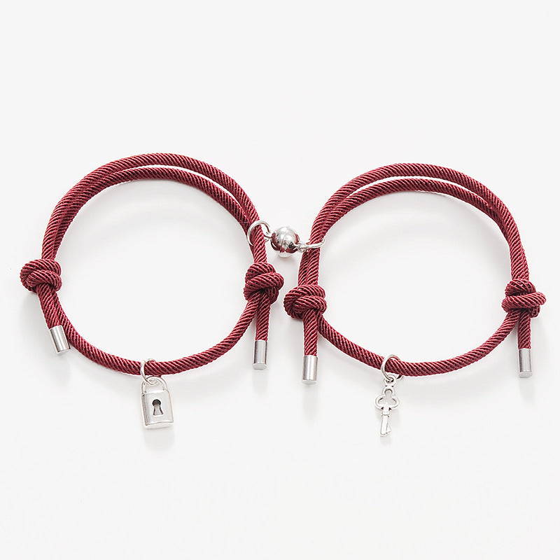 Alloy Key Lock Magnet Couple Hand Rope