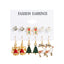 6 Pairs Ethnic Style Christmas Cartoon Character Enamel Alloy Earrings Set