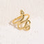 Cute Simple Style Snake Zircon Adjustable Open Ring in 14K Gold and White Gold Plating