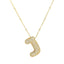 Wholesale Hip-Hop Rock Letter Zircon Pendant Necklace - 18K Gold Plated Stainless Steel with Copper Inlay