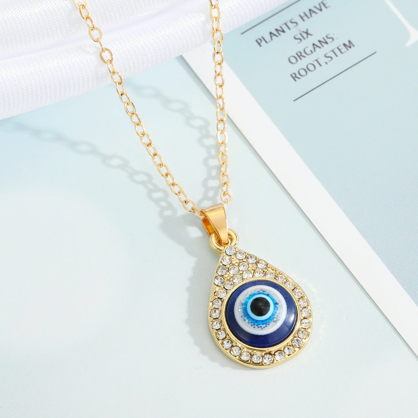 Turkey Blue Eye Pendant Alloy Diamond Necklace