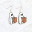 1 Pair Retro Halloween Acrylic Alloy Drop Earrings with Ghost, Skull, and Spider Design