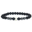 Retro Matte Black Magnetic Stone Beaded Anklet