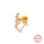 Fashion Solid Color Sterling Silver Plating Inlay Zircon Ear Studs 1 Piece