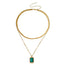 Elegant Geometric Alloy Double Layer Pendant Necklace for Women