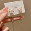 Sweet Korean Style Butterfly Alloy Tassel Plating Inlay Rhinestones Women'S Drop Earrings