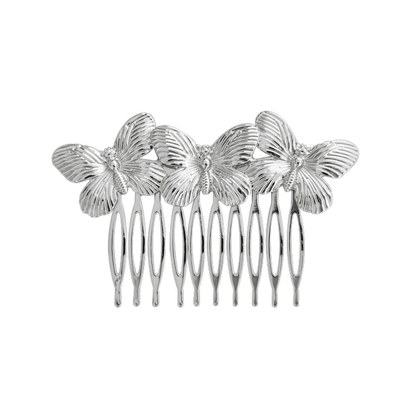 Retro Diamond Pearl Leaf Hair Comb Clip