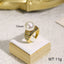 Elegant Retro Geometric Titanium Steel Pearl Rhinestone 18K Gold Plated Rings