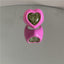 Colorful Enamel Heart-shaped Gemstone Ring - Bold Fashion Design