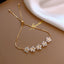 Sweet Heart Shape Alloy Pearl Inlay Rhinestones Women'S Bracelets 1 Piece