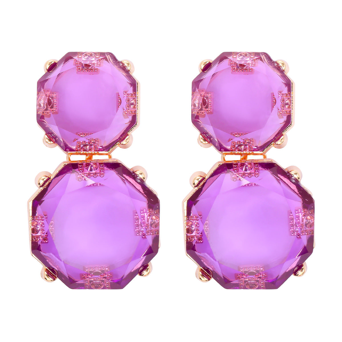 IG Style Geometric Resin Round Drop Earrings for Women